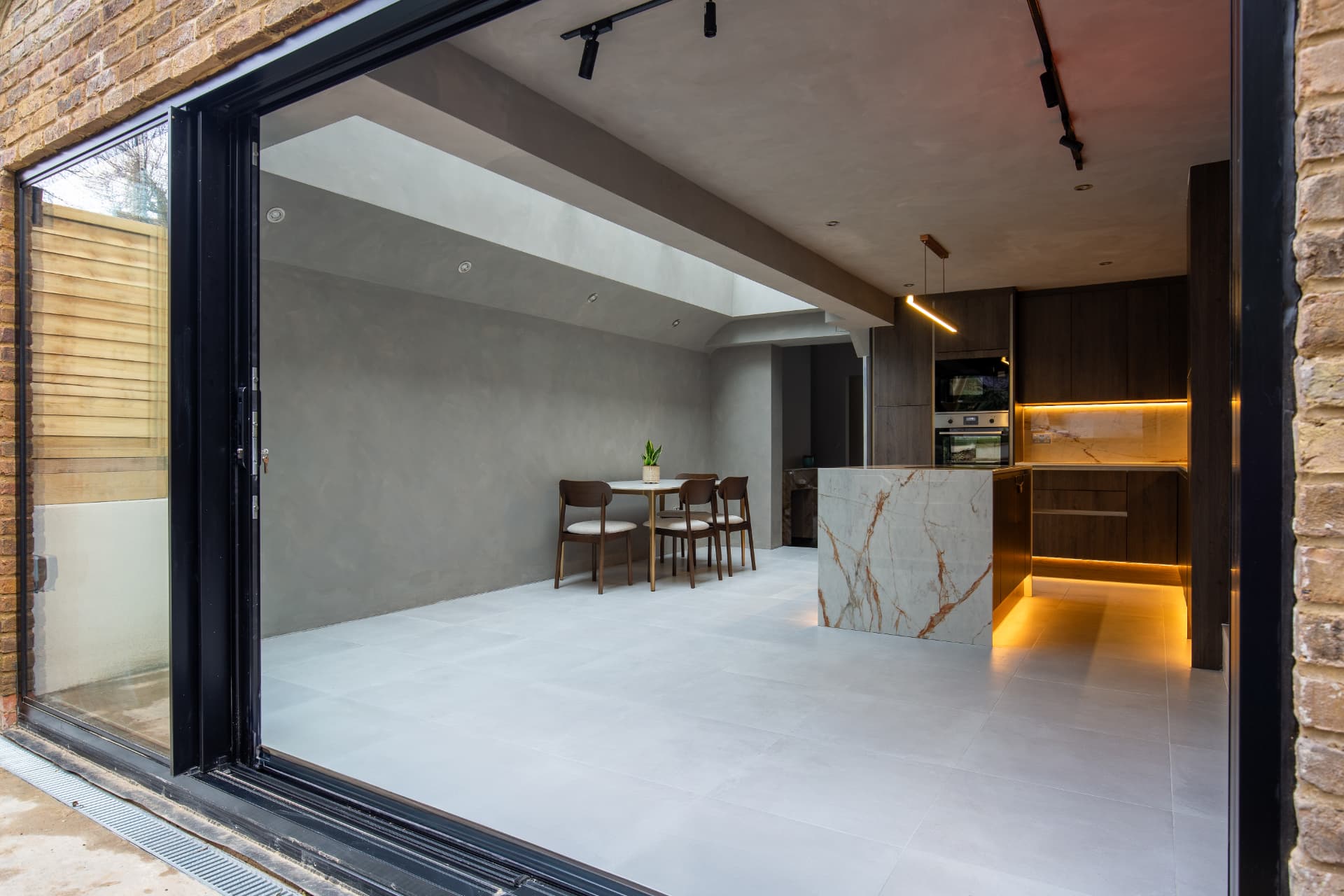 Kitchen extension seen from the garden doors