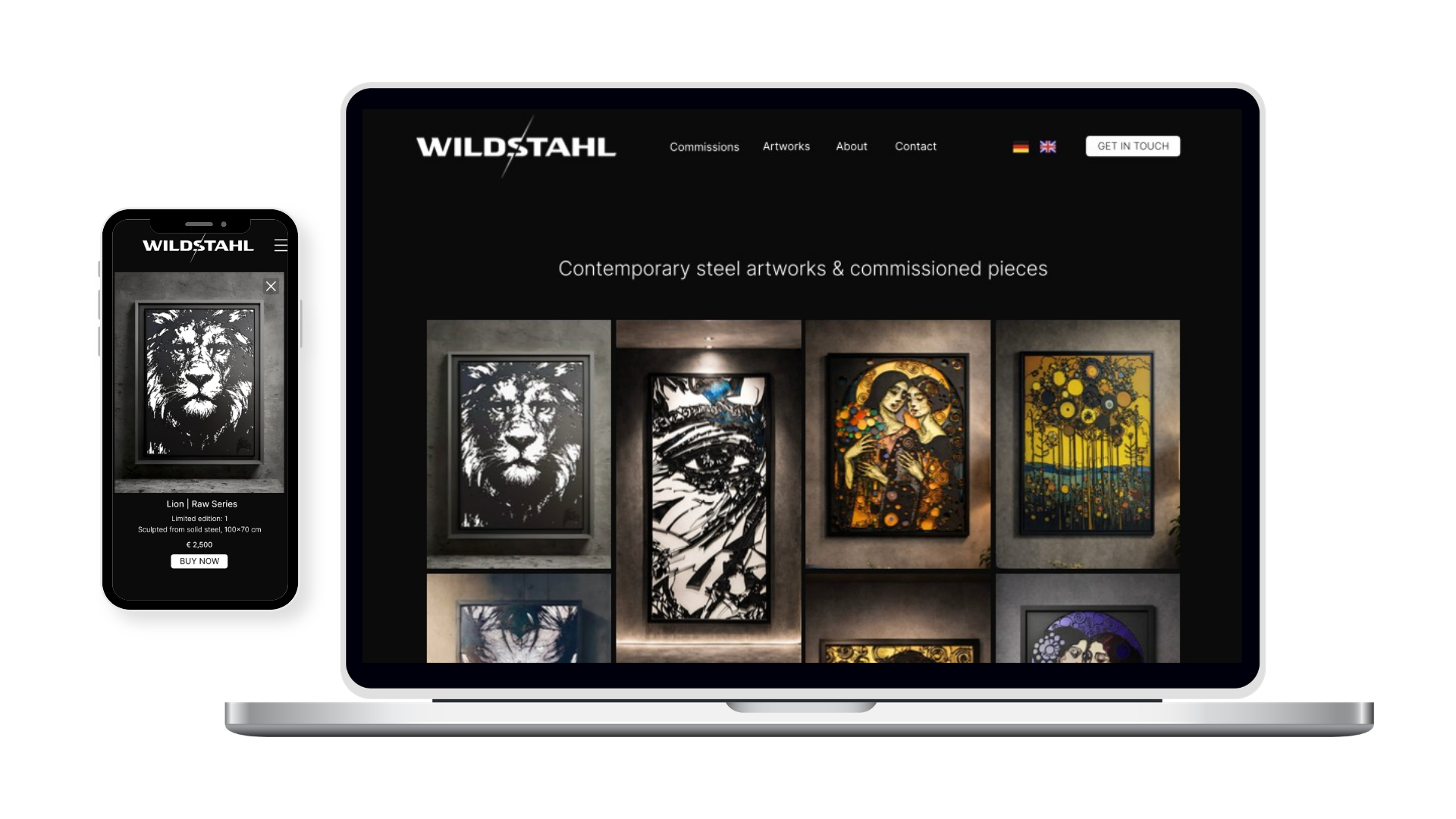 Wildstahl website on a laptop and mobile